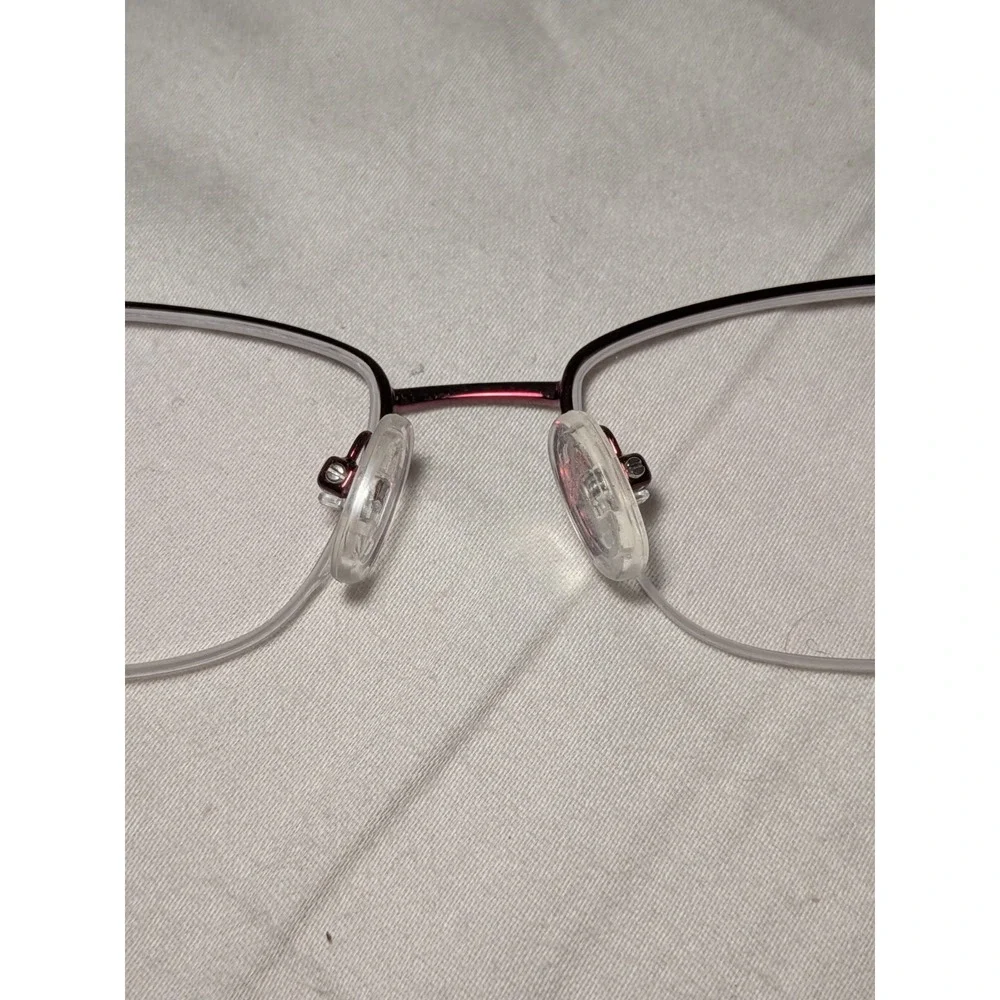 TRES JOLIE EYEGLASSES FRAME 173 614 RED BURGUNDY 51-17-135 HALF RIMLESS MS41